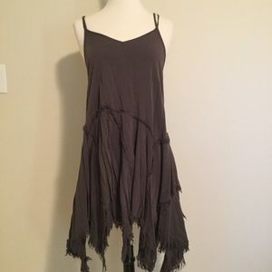 NWOT Free People Grey Asymmetrical Slip Dress XS